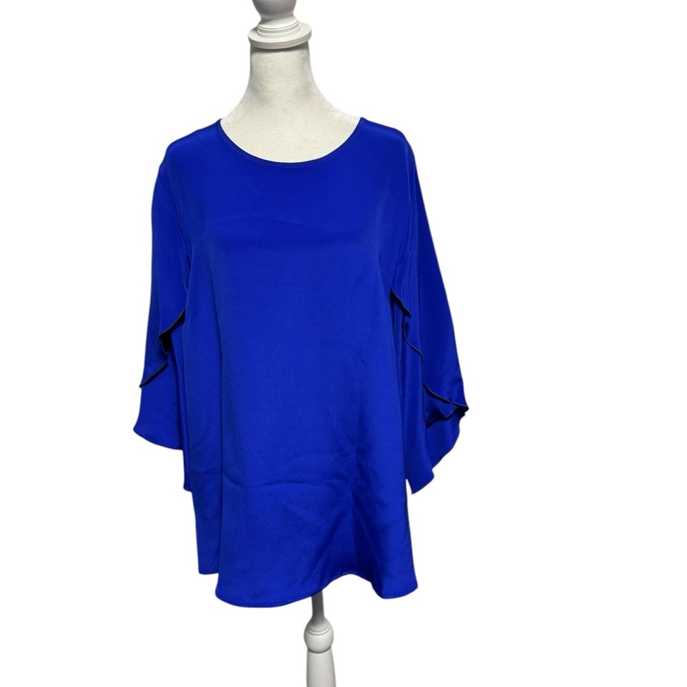 Flowy Royal Blue Tunic with Layered Flutter Sleeves
